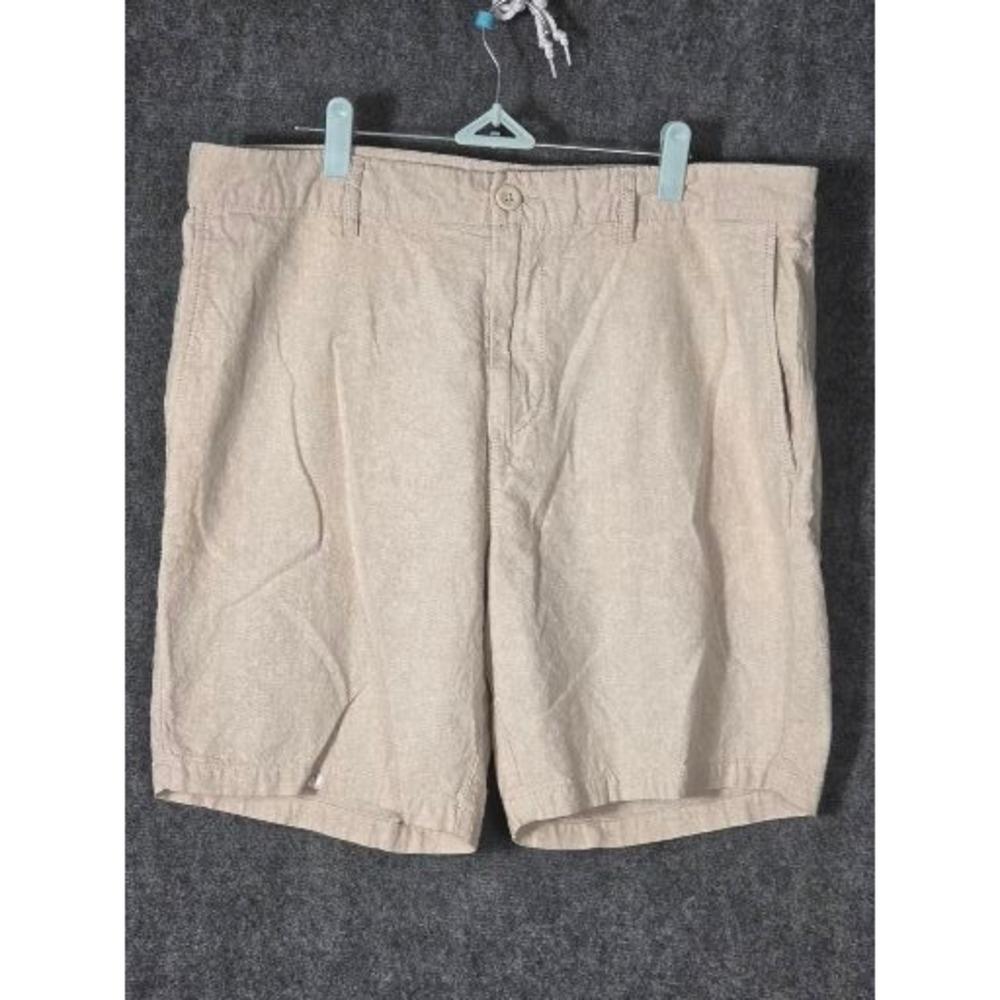 Old Navy Mens Slim Linen Blend Shorts Oatmeal Beige‎ Size 36 Flat Front Chino